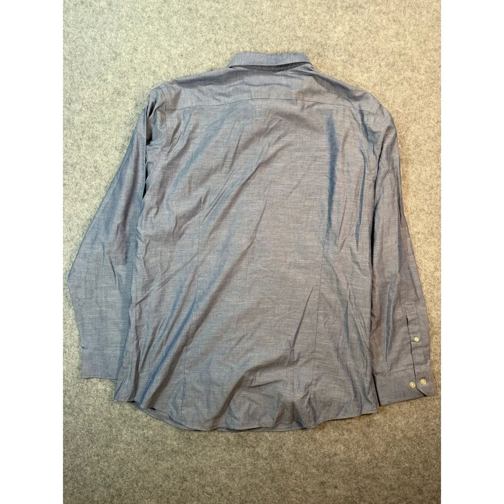 Banana Republic Mens XL Non-Iron Slim Fit Dress Shirt Blue Long Sleeve Button Up
